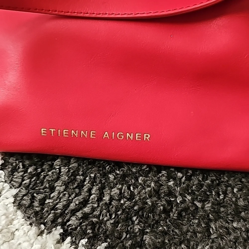 Etienne Aigner red shoulder bag leather purse